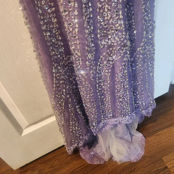 Stunning Sheer V Neck Sequin 👗 Evening  Special sz xs 4 - Picture 3 of 7